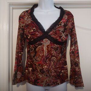 MKM Designs Vintage Babydoll Empire Waist Whimsygoth Fairy Moody Boho Top M Y2k